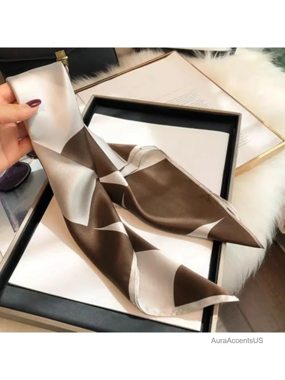 100% Mulberry Silk Square Scarf for Women - Versatile Neckerchief Headscarf
